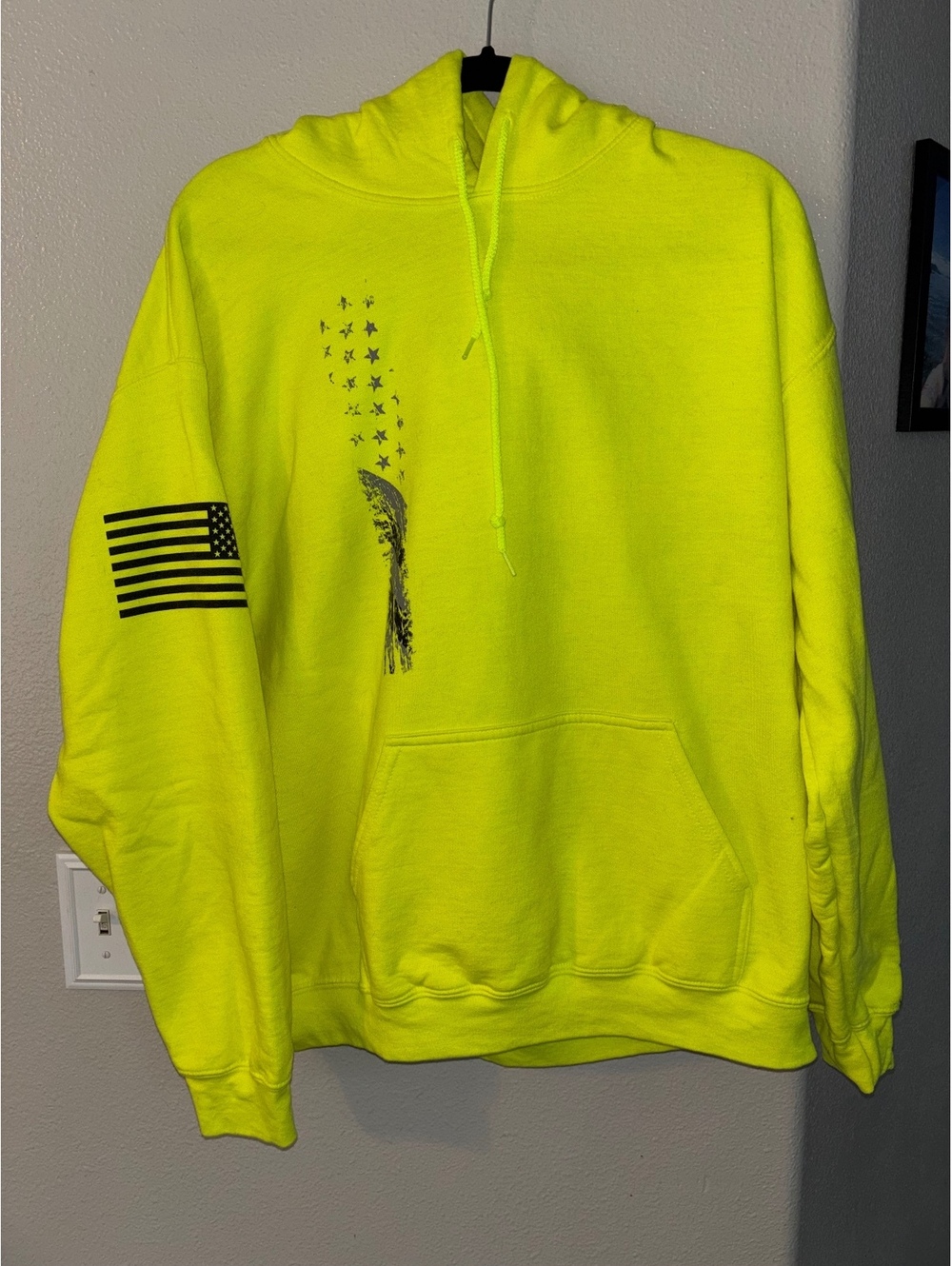 Grunt Style "This We'll Defend" Neon Yellow Pullover Hoodie - Size L